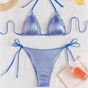 Glitter Halter Bikini Swimsuit